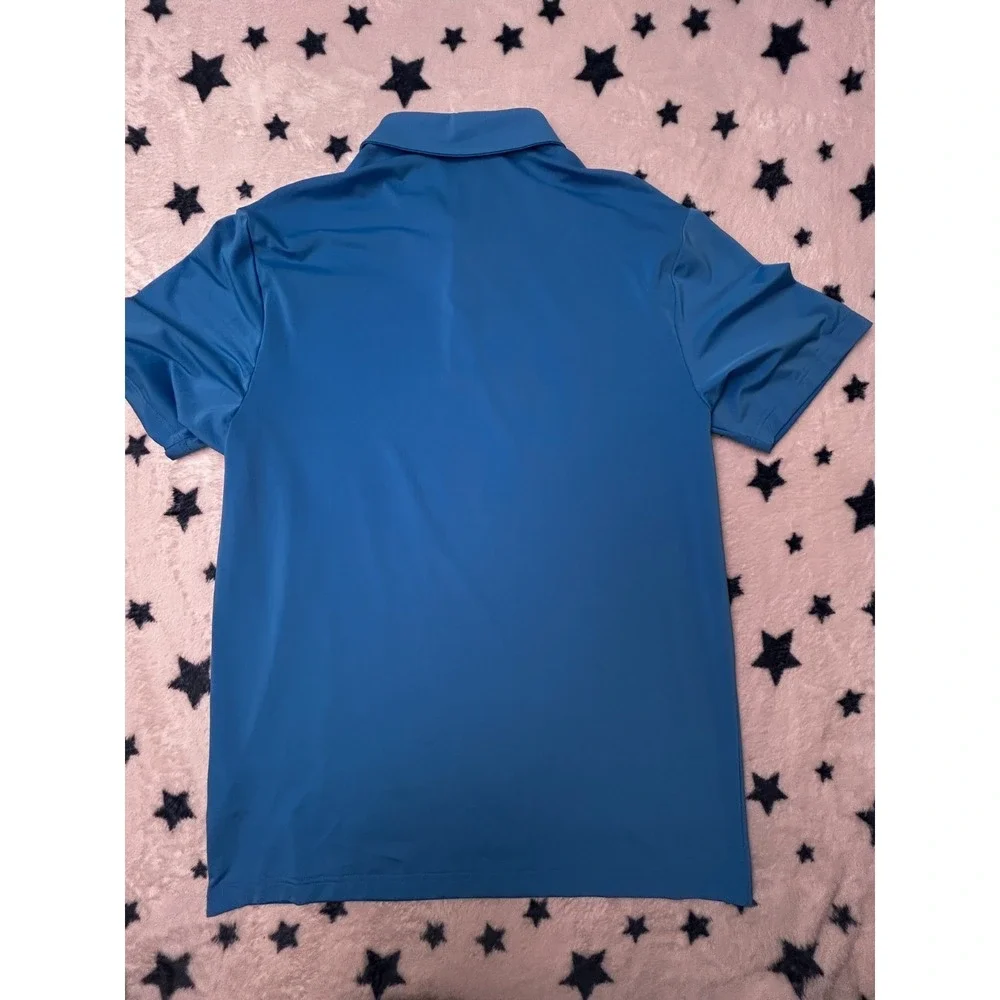 NWT Adidas Mens Medium Blue Golf Polo Shirt Performance Short Sleeve SAMPLE